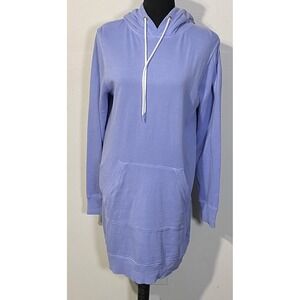 Athleta Hoodie Tunic Womens Medium Purple Long Sleeve Cotton Pullover Casual